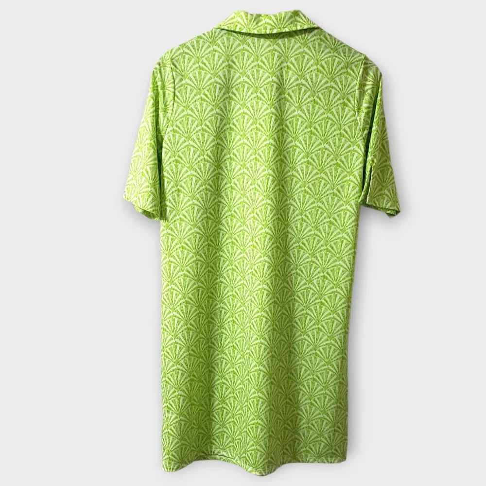 Stella Parker Collection Green Palm Geometric Print Preppy Shift Dress Medium